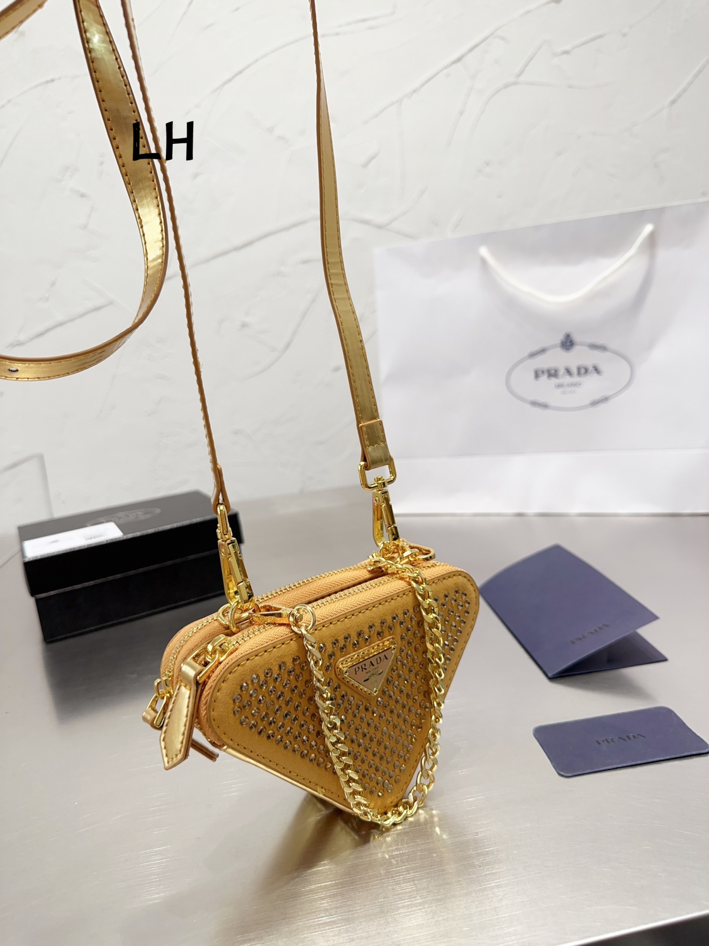 Prada mini triangle bag 131386