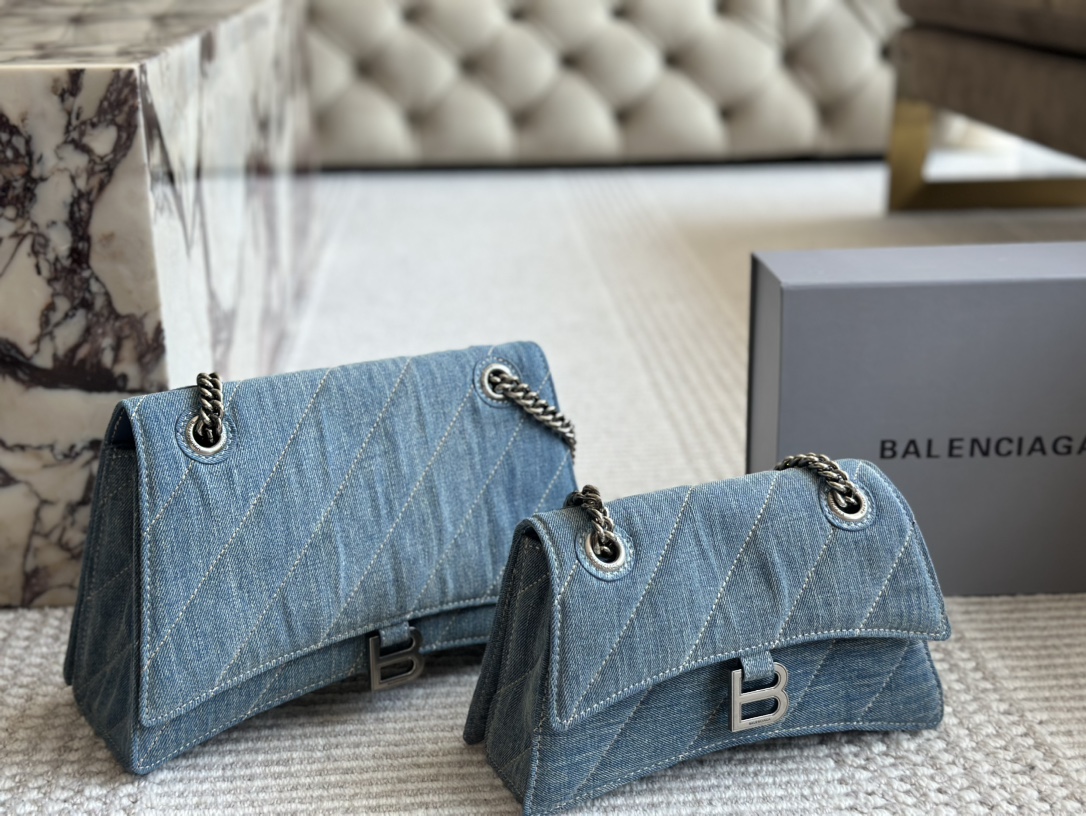 Balenciaga denim crush handbag