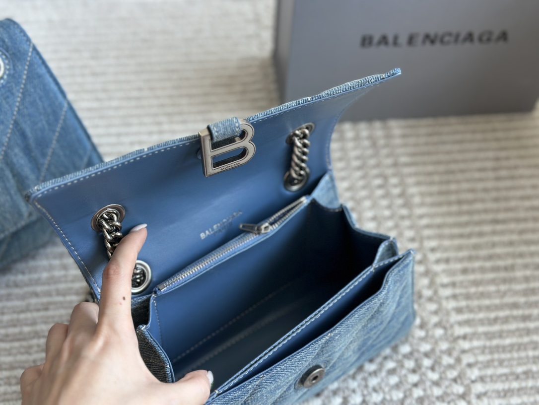 Balenciaga denim crush handbag