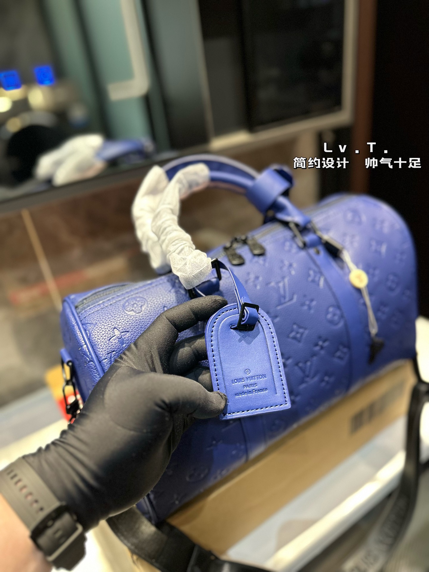 LV Blue keepall 35