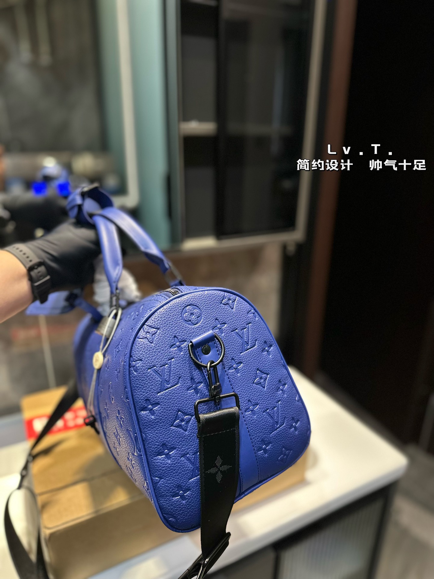 LV Blue keepall 35