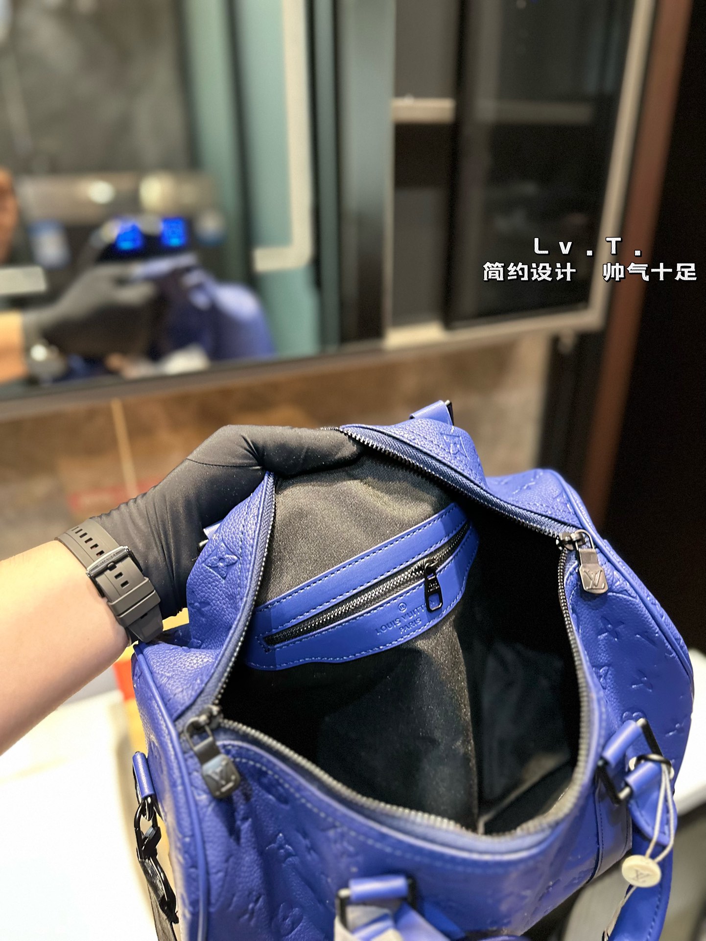 LV Blue keepall 35