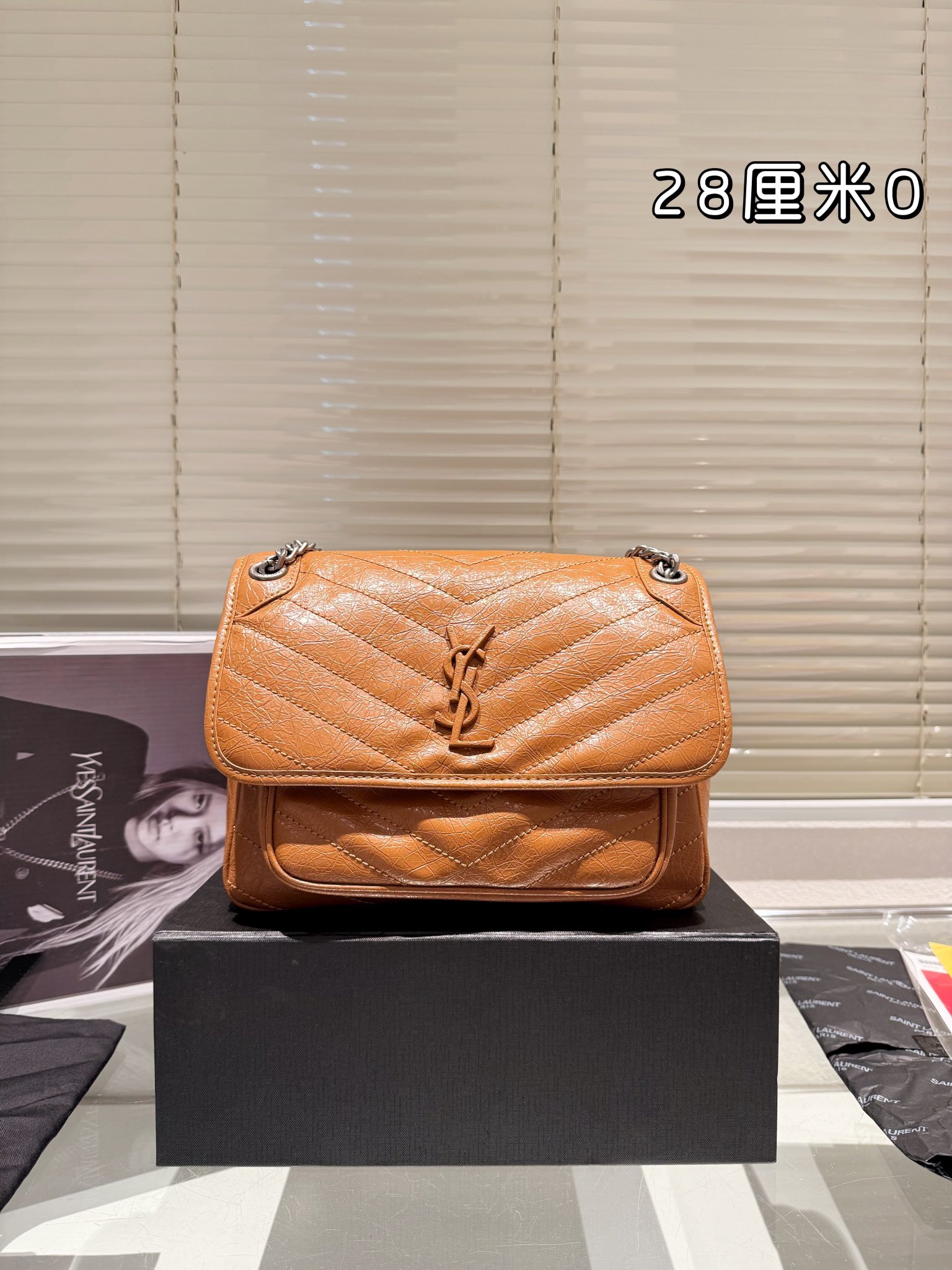 YSL NIKI Cowskin leather bag(28cm)