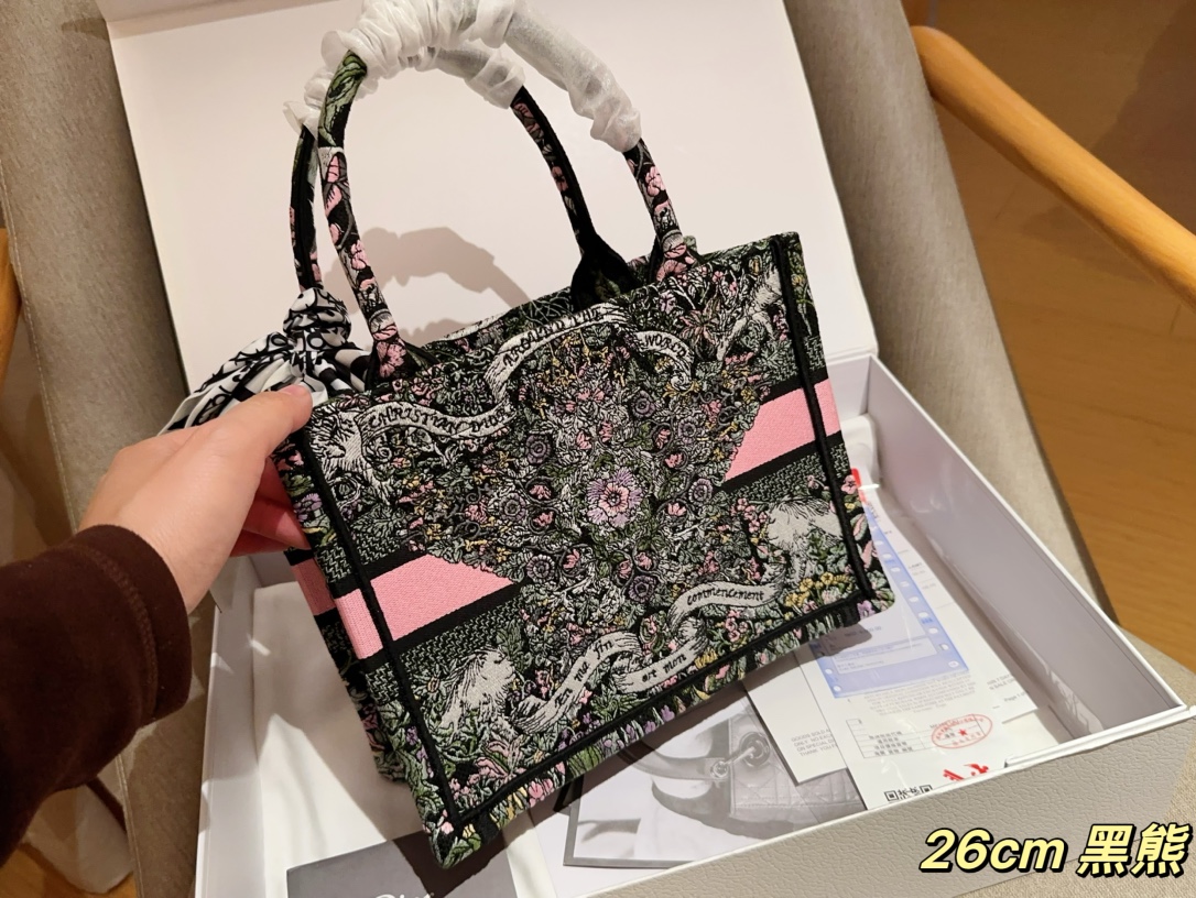 Dior Small Book tote embroidery bag